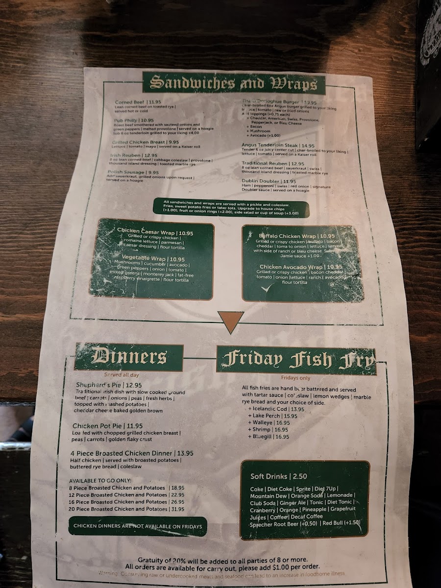 O'Donoghue's Irish Pub Menu - Image 4